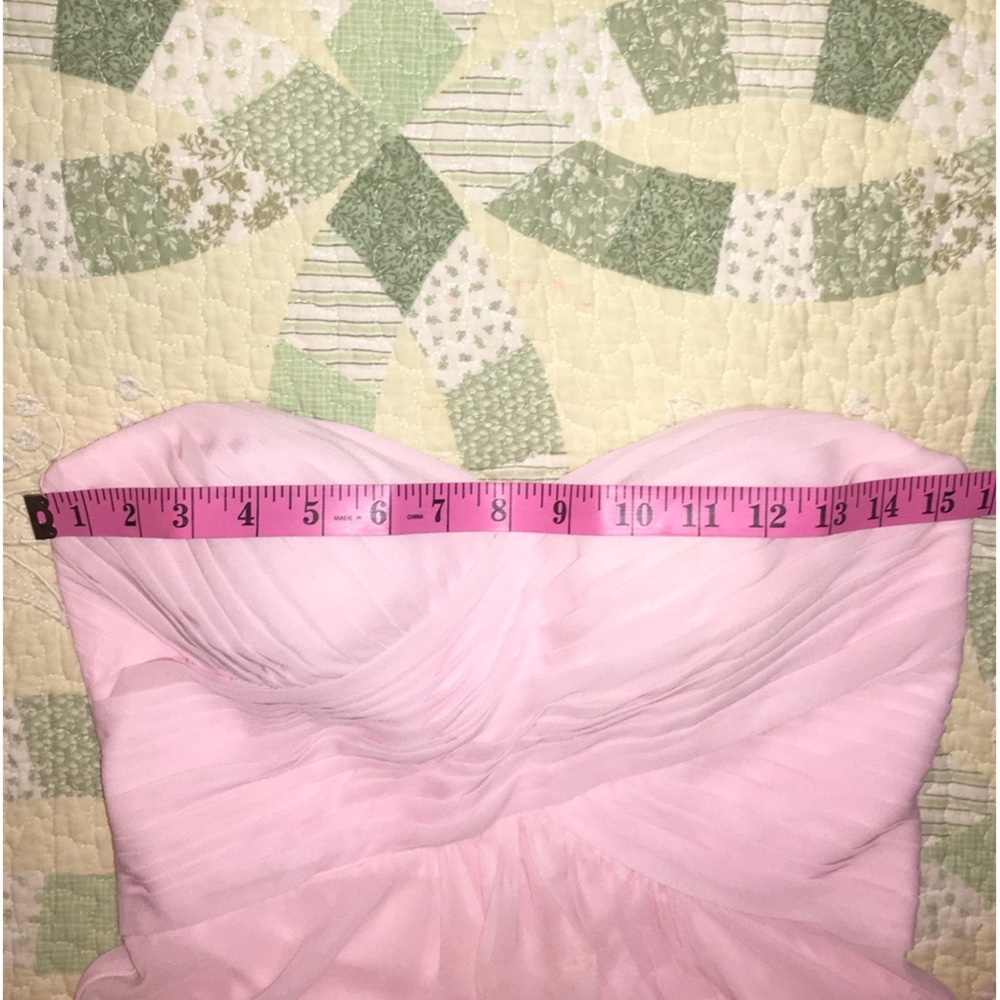 JJ’S House 0 Jr Long Pink CHIFFON Boned Bustier A-line Formal EUC 💎 - Picture 5 of 16